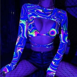 Rave reflective bikini top and shrug